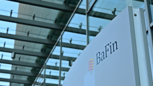 Eingang der Bafin in Frankfurt am Main